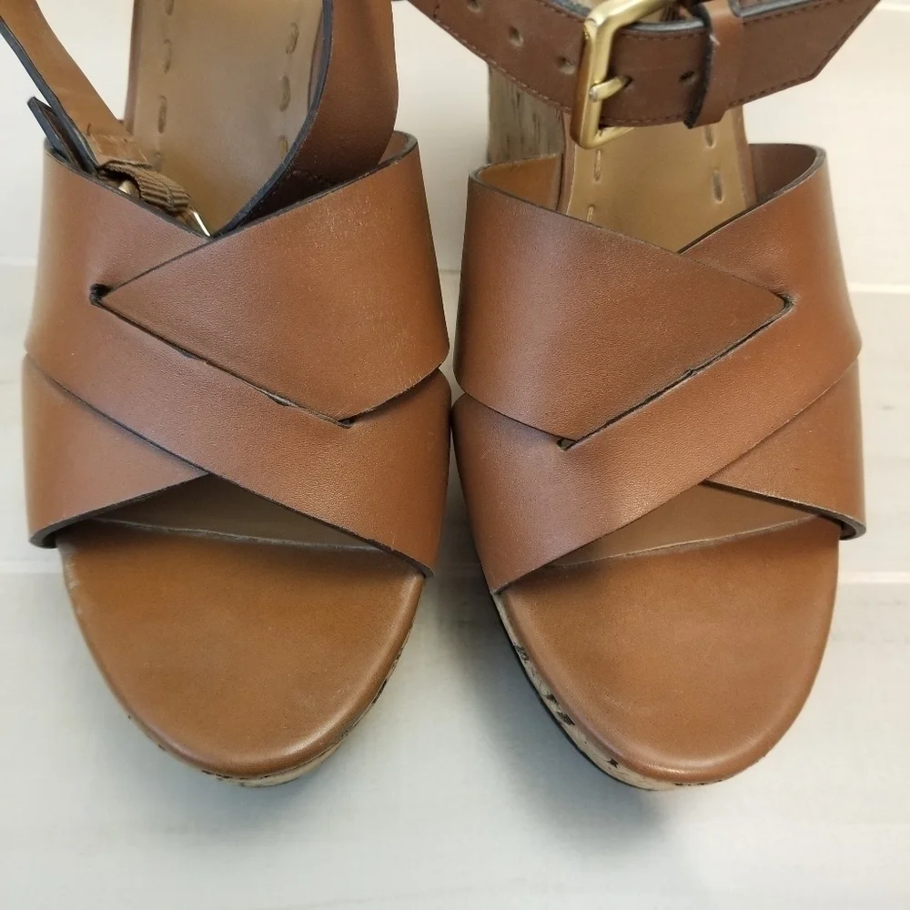 {9.5M} Tahari Stevie Cork Wedge Sandals